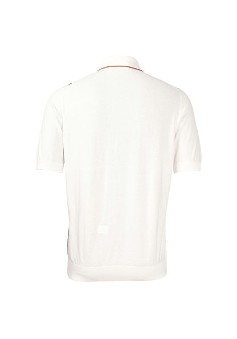 Camicia Gran sasso uomo 5913518041 Bianca maglia cotonr organico bottoni righe Gran sasso | Camicie | 5913518041005